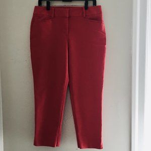 Ann Taylor Loft The Riviera Pant "Julie" Dark Red Crop Straight Leg Size 8